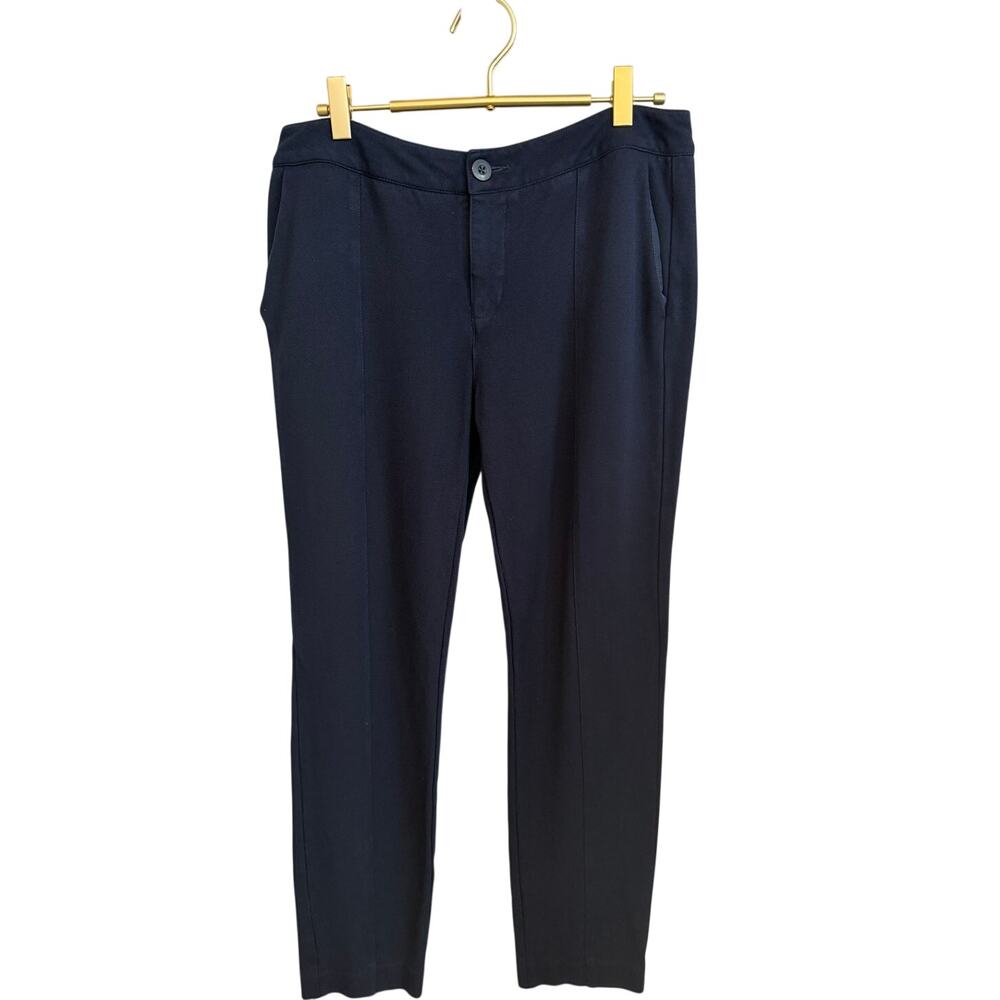 CABI Navy Blue Ponte Ankle Pants 8 Center Seams Stretch Slim Trousers 5073 EUC - Picture 3 of 9
